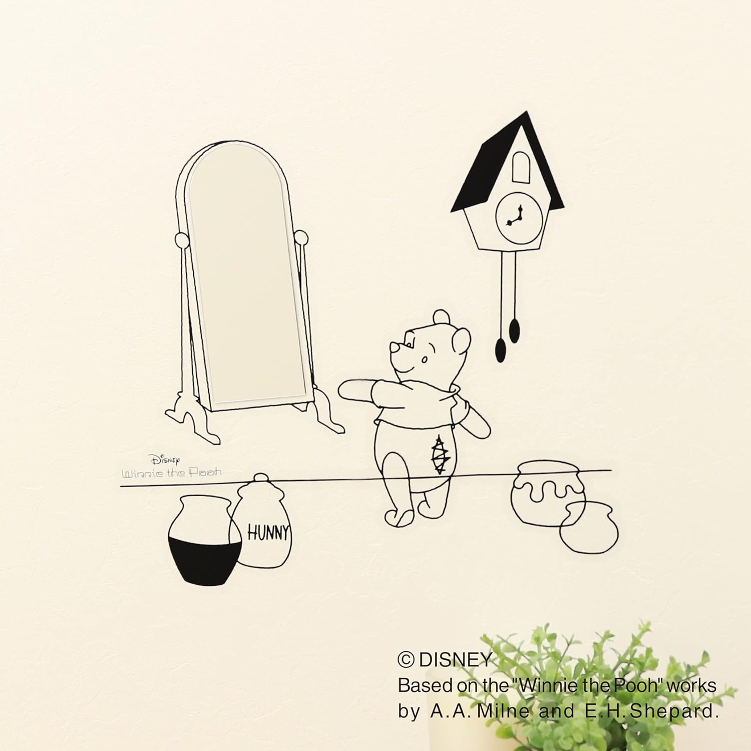 東洋ケース ミラーストーリー くまのプーさん サイズ:約W20.9 D1.5 H36.5 MS-D-02