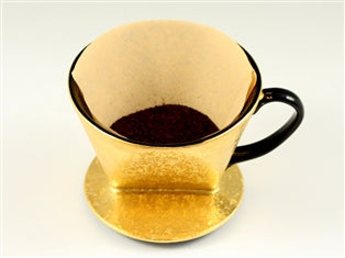 有田焼 三光堂 金濃黒釉掛分コーヒードリッパー(1~2人用)